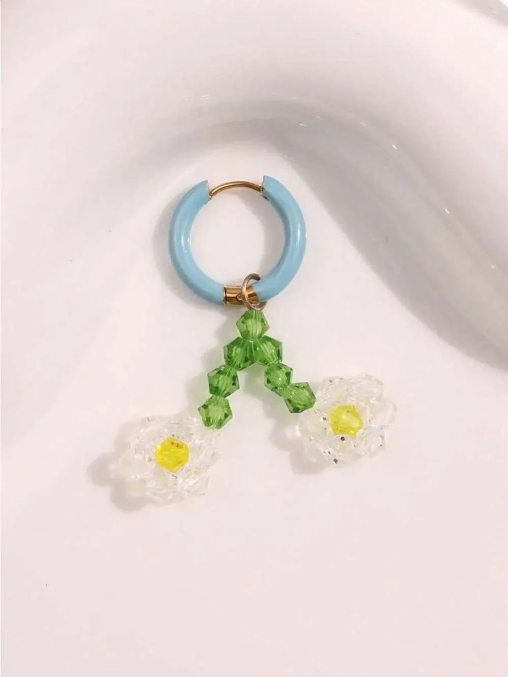 Flower hoop earring #2724